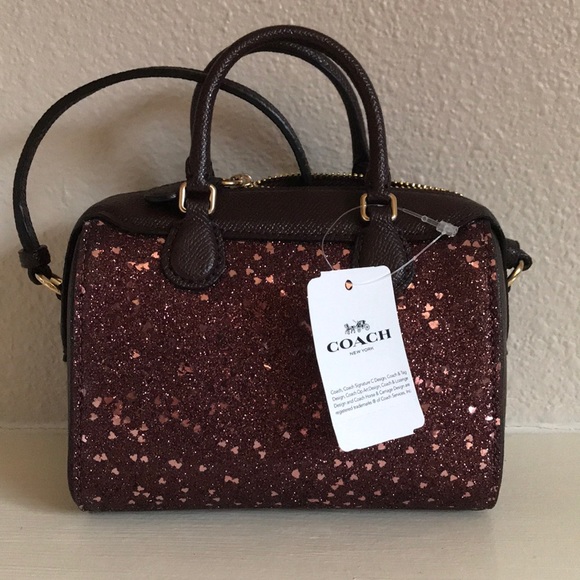coach heart glitter mini satchel bag crossbody - Picture 3 of 4